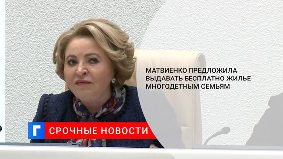 Матвиенко предложила выдавать бесплатно жилье многодетным семьям 